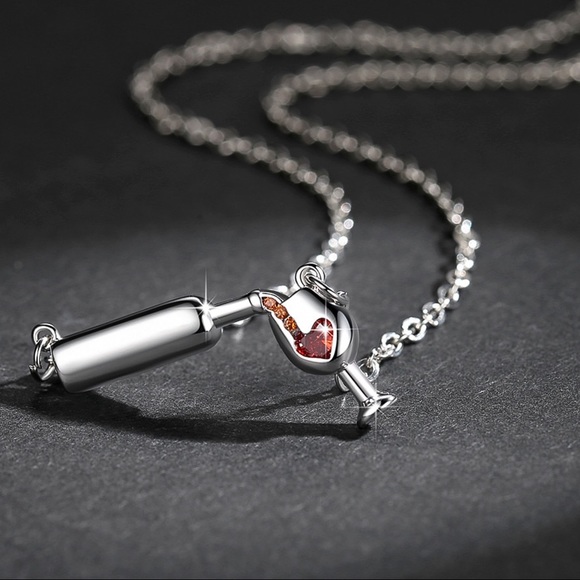 GlitzBlitz Boutique Jewelry - 2/$20!  Silver Wine Lovers Necklace